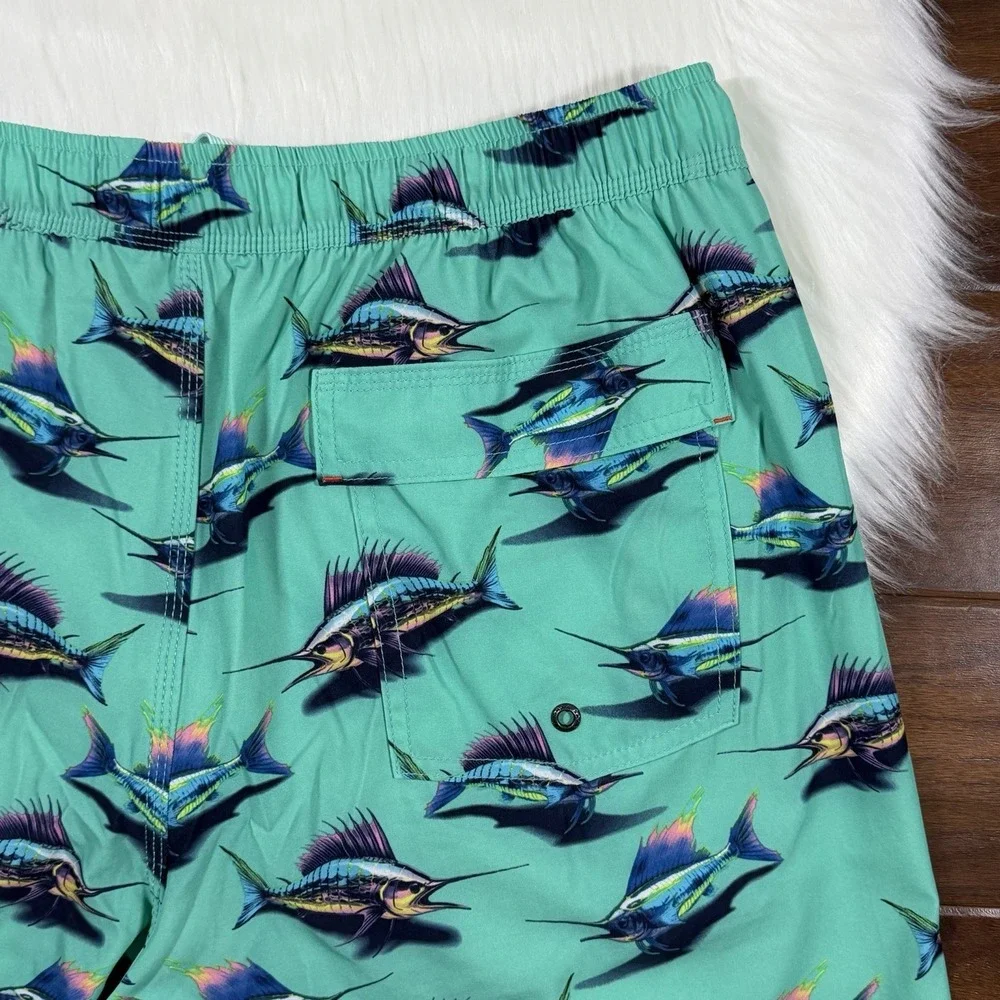 Saxx Men's Size XL‎ Fish Print Oh Buoy 2N1 Volley 7